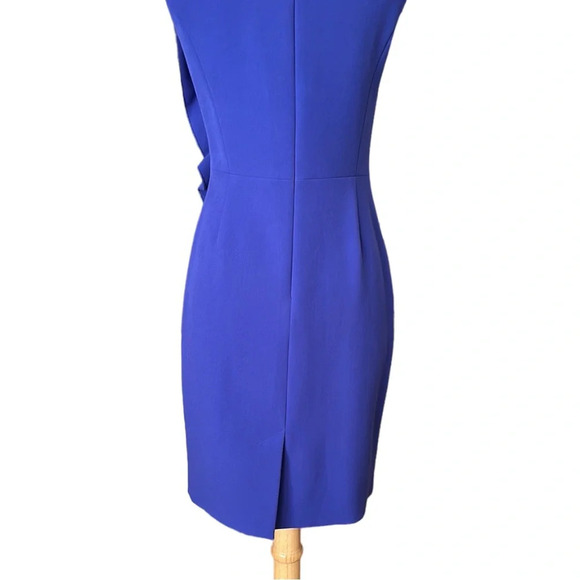 HALSTON HERITAGE Dress Ruched Ruffle Front Career Chic Office Siren Dress Size 2 - Picture 8 of 16